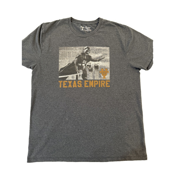 Texas Longhorns Dark Vader Men TShirt Mens XL Gray "Texas Empire" Star Wars - Picture 1 of 4